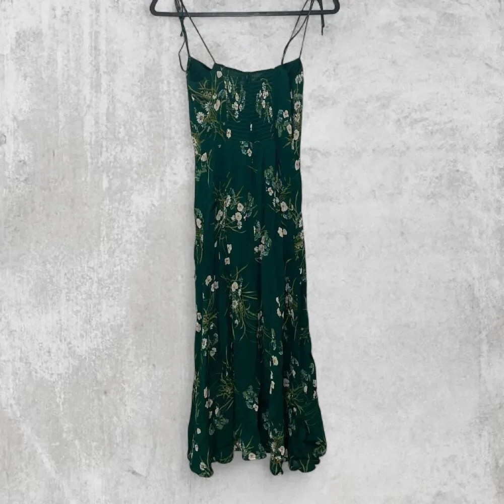 Reformation Juliette Floral Midi Dress Size 6 NWT Green Slit Dress - Picture 5 of 7